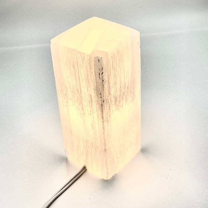 Rectangular Selenite Crystal Lamp