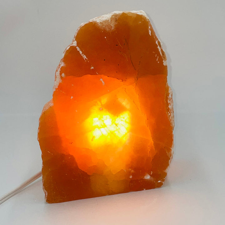 Orange Selenite Raw Lamp by CuartoAstral